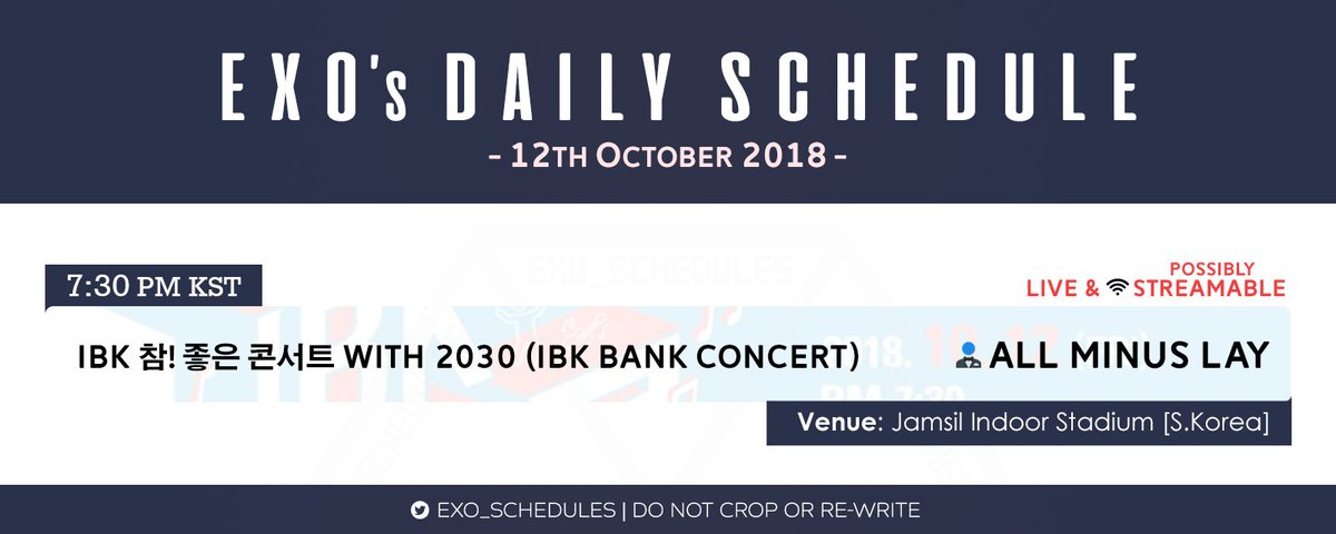 EXO SCHEDULE on Twitter: "STREAMING | 181012 IBK 참! 좋은 콘서트 with 2030 # EXO SCHEDULE on Twitter: "STREAMING | 181012 IBK 참! 좋은 콘서트 with 2030 #
