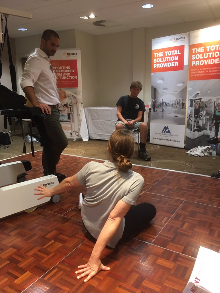 Nickyellis25's tweet photo. Great interactive workshop using Andago partial body weight support system at #MINT2018 lead by Michelle Richardson @HobbsRehab @Hocoma https://t.co/6CzBM4BQzY