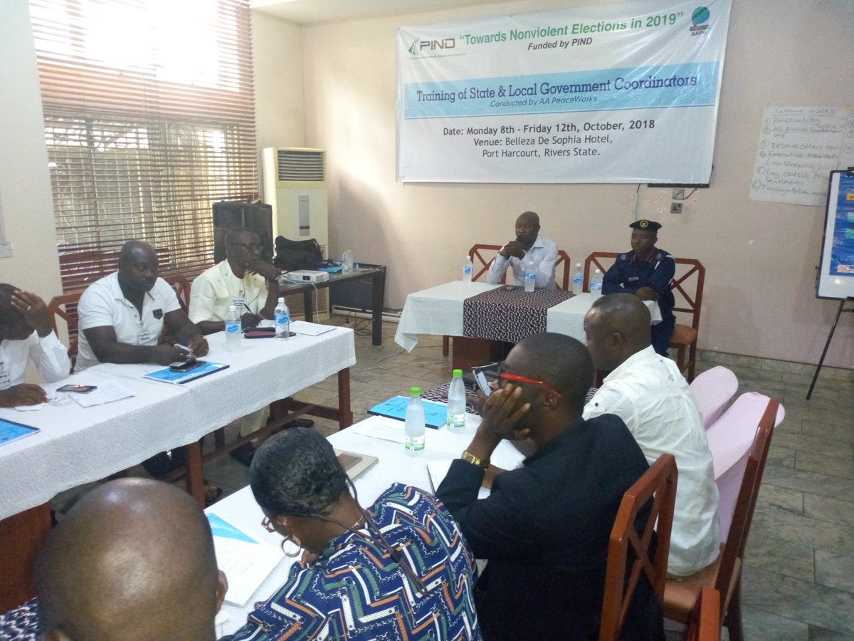 The <a href="/PoliceNG/">Nigeria Police Force</a> is collaborating with stakeholders to reduce violence during the 2019 elections. - DSP Emnanuel, Rivers State Police 
#TowardsNonviolent2019Elections project funded by <a href="/PINDFoundation/">PIND Foundation</a> 

<a href="/WoduNkasi/">Nkasi Wódu</a> <a href="/pattitaft/">Patricia Taft Nasri</a> <a href="/UtavieJeremiah/">Utavie</a> <a href="/VGbosi/">Vincent Gbosi</a> <a href="/FRANKLINONELSON/">Frank Nelson</a> <a href="/HQNigerianArmy/">Nigerian Army</a>