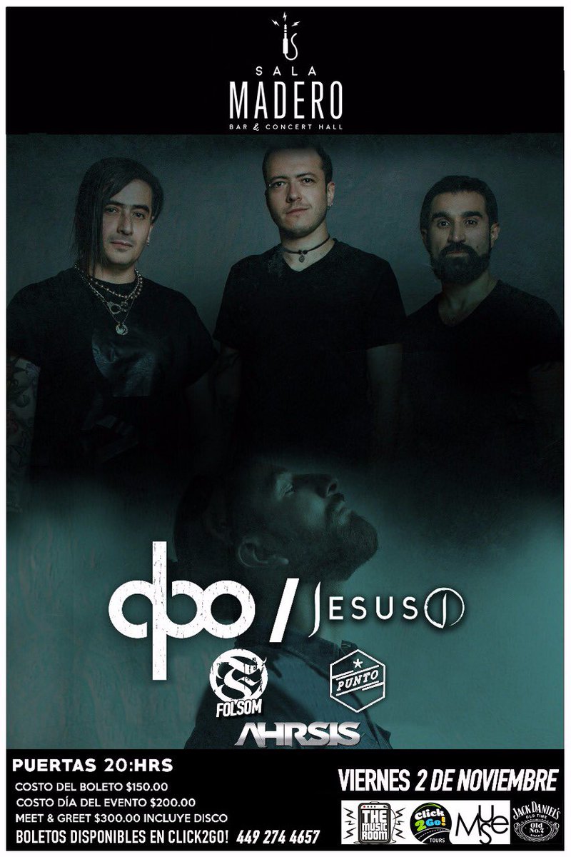 AhrsisA's tweet photo. Este 2 de noviembre compartiendo escenario con Folsom y Punto de Aguascalientes con Jesús y @qbooficial #ahrsis https://t.co/d6ltuaQ3Iv
