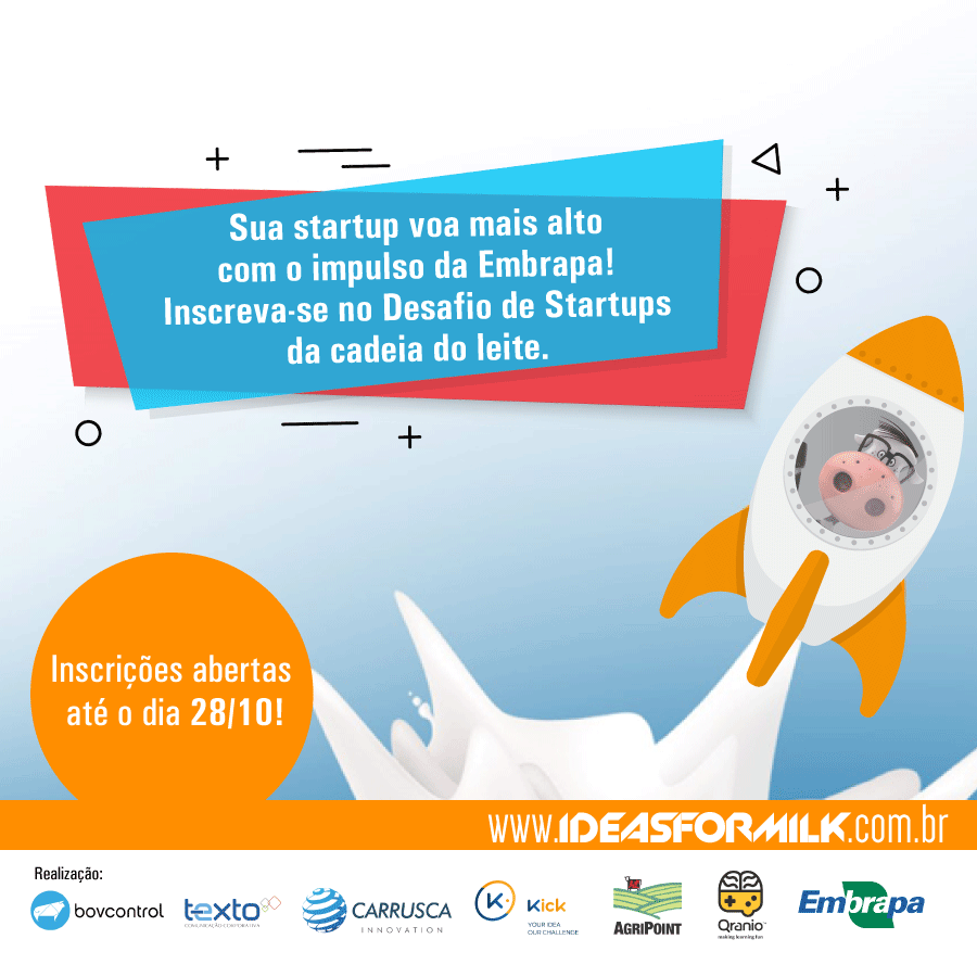 MilkPointBR's tweet photo. Ideas for Milk: sua agtech voando mais alto! https://t.co/VPOC4vG6O7
#ideasformilk #embrapa #embrapagadodeleite #leite #milk #startup #vacathon #cadeiadoleite https://t.co/LDBrWSvlTb