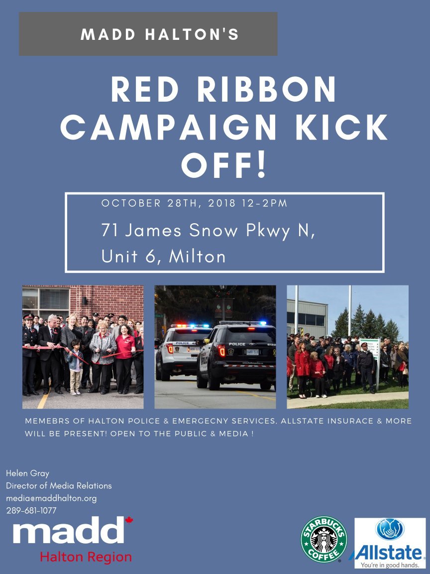 MaddHalton's tweet photo. Who's coming to our Red Ribbon kick off on October 28th?! 👐👐

Event is open to the public &amp; media! Please see event flyer for further details! #maddhalton #REDRIBBON #stopimpaireddriving https://t.co/CgRJoTqyfb