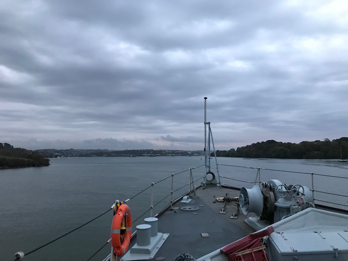 HMS_Raleigh's tweet photo. It's the first full day of Exercise Bright Diamond for the #Cornwell13s, with a navigation exercise up the river confirming key locations identified on the aerial photo.  #penultimateweekoftraining #sailorfirst https://t.co/uDu60wusw3