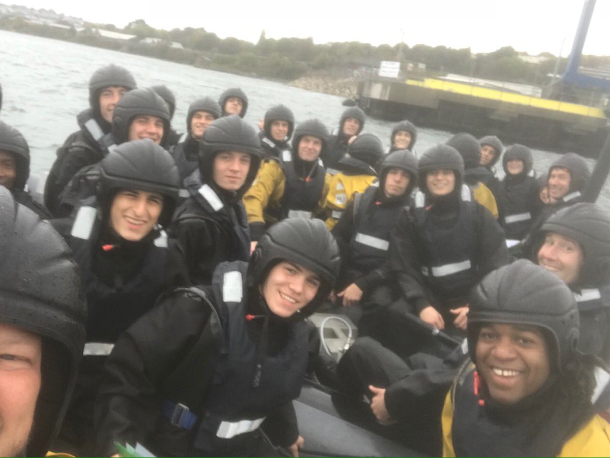 HMS_Raleigh's tweet photo. It's the first full day of Exercise Bright Diamond for the #Cornwell13s, with a navigation exercise up the river confirming key locations identified on the aerial photo.  #penultimateweekoftraining #sailorfirst https://t.co/uDu60wusw3