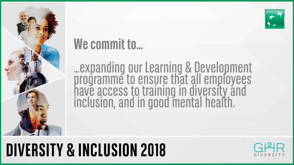 BNPPRE_UK's tweet photo. Our fourth pledge for #diversityandinclusionweek focuses on rolling out training in diversity, inclusion and mental health for all employees through our Learning and Development programme. #5days5commitments https://t.co/z3LgOSWwfu