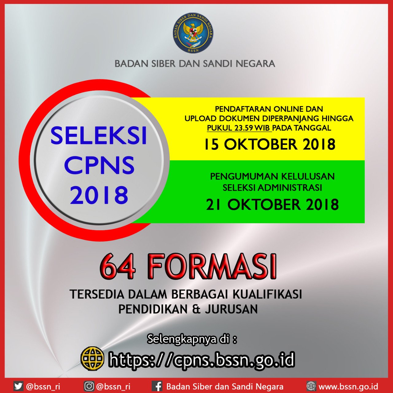 Badan Siber Dan Sandi Negara Sur Twitter Kabar Gembira Cpnsbssn2018 Bagi Yg Belum Mempunyai Ijazah Dapat Menggunakan Surat Keterangan Lulus Skl Formasi Penerjemah Tidak Perlu Melampirkan Sertifikat Penerjemah Cukup Toefl Min