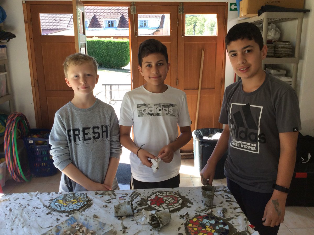 LHSPrep's tweet photo. A beautiful day again here @MaisonCFontaine! The boys have enjoyed mosaic making and writing post cards home... https://t.co/gVRBycdBXg
