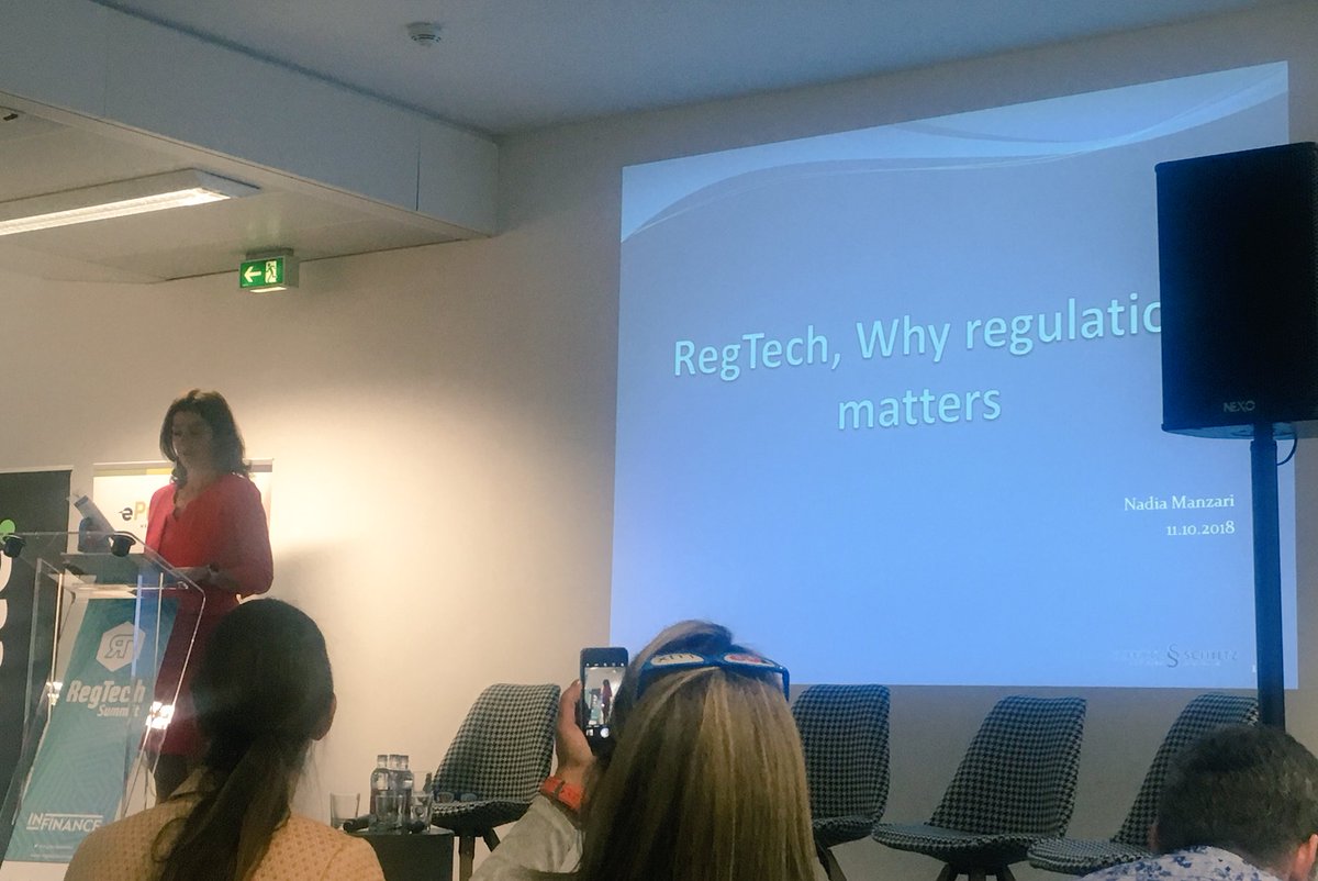 The_LHoFT's tweet image. After lunch we are back at the #RegTechSummit with a keynote from @nadia_manzari  partner at Schiltz &amp;amp;a Schiltz on why #regulation matters 
&quot;In the long term, there is no doubt,  #Regtech will change financial regulation and the way we provide financial regulation&quot;