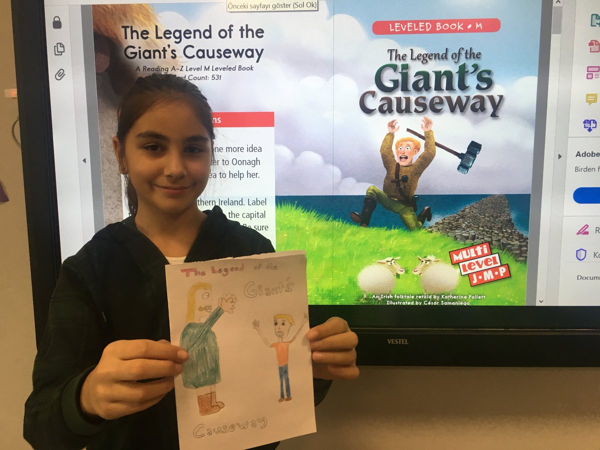 tugcercetin's tweet image. The Legend of the Giant’s Causeway🤗 First we read the story and then designed alternative covers for the story🎉 creativity is the key💕 #razplus #learnenglishwithdogaschools @tbmumcu @akadiroz41 @RaufAkan @AliRizaLule @GPiranoglu @DogaBasiskele