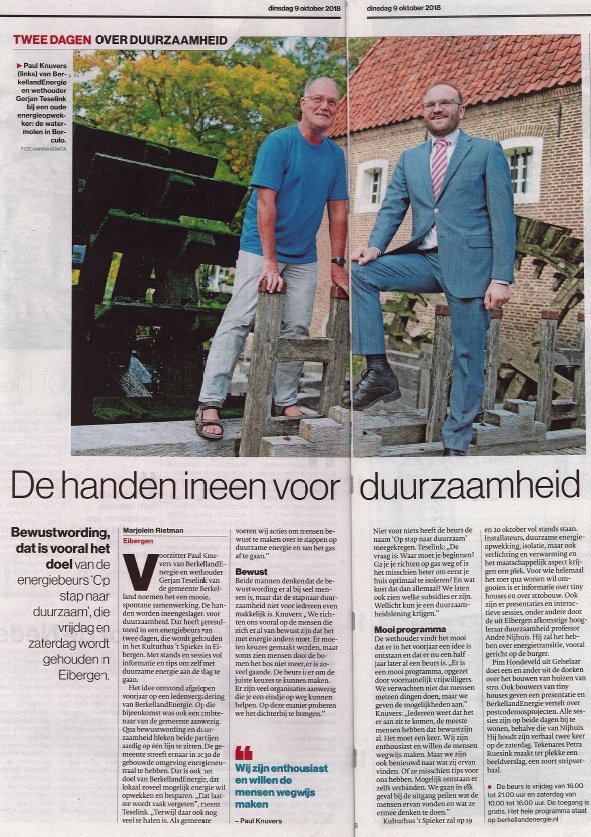 Op 19 en 20 oktober vindt de Energiebeurs Berkelland plaats in Kulturhus ’t Spieker in Eibergen en wij zijn één van de sprekers. Op vrijdag vindt de beurs plaats van 16.00 tot 21.00 uur en op zaterdag van 10.00 tot 16.00 uur. #strobouw