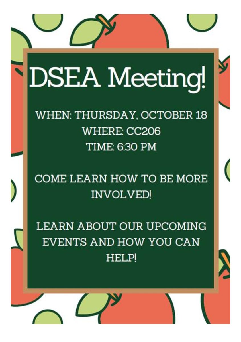 WesleyDSEA's tweet photo. @WesleyDSEA @WesleyCollegeDE  Meeting next Thursday, October 18 6:30 PM!  Hope to see you there!!! https://t.co/7BRDESa6aa