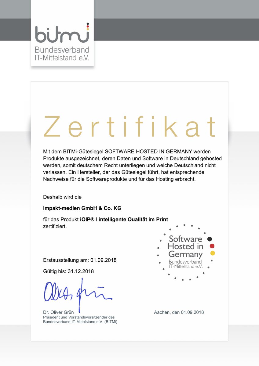 gmbh_software's tweet image. Tipp: @impaktmedien: '#iQIP SAAS ist zertifiziert durch @BITMi Bundesverband IT Mittelstand e.V.:

Software – Hosted in Germany ' , see more tweetedtimes.com/v/10198?s=tnp