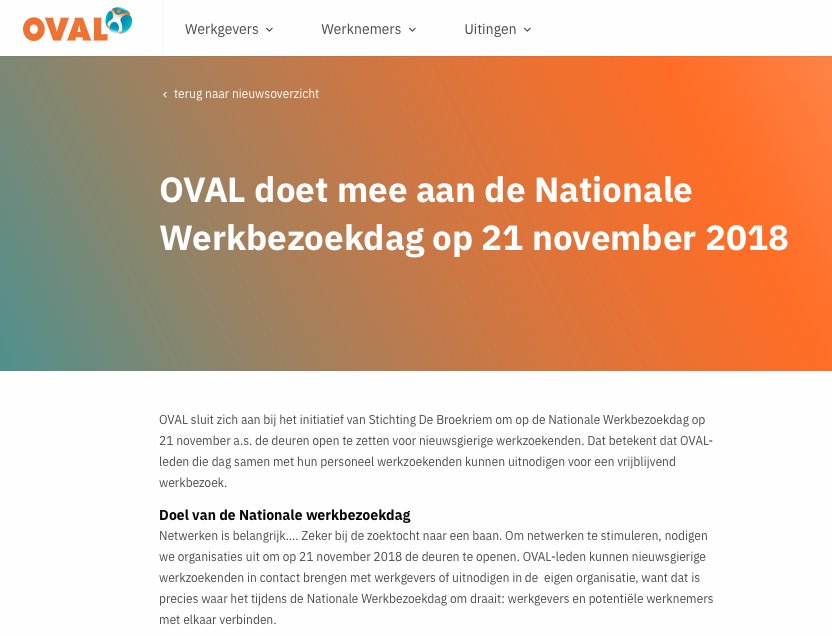 Staat duurzame inzetbaarheid bij jou op de agenda? 

Ja? Maak dan gebruik van de Nationale #Werkbezoekdag en neem een kijkje in de keuken bij andere organisatie.s.

<a href="/OVAL_branche/">OVAL</a> roept haar leden op om mee te doen aan de Nationale Werkbezoekdag!

oval.nl/nieuws/oval-do…