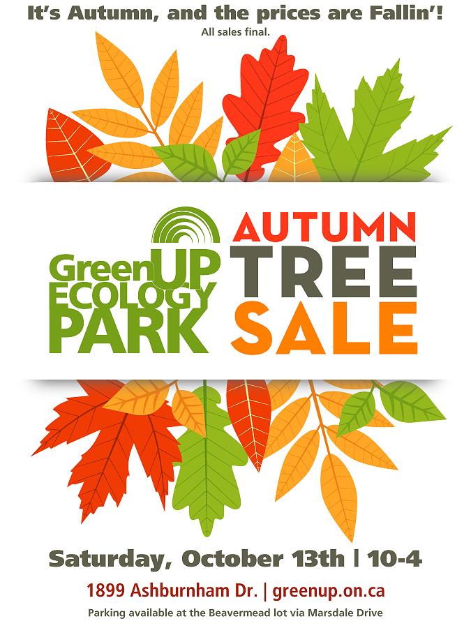 Autumn tree sale at <a href="/ptbogreenup/">GreenUP</a> Ecology Park in #Ptbo on Sat Oct 13. With cool weather and lots of rain, fall is the best time to plant a tree - kawarthanow.com/2018/10/11/eco…