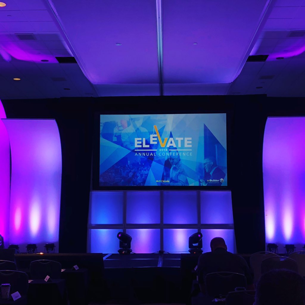 Trimble_ALM's tweet photo. Getting ready for Ron and Jon’s keynote address! #eBElevate https://t.co/oHUtBWQUcq