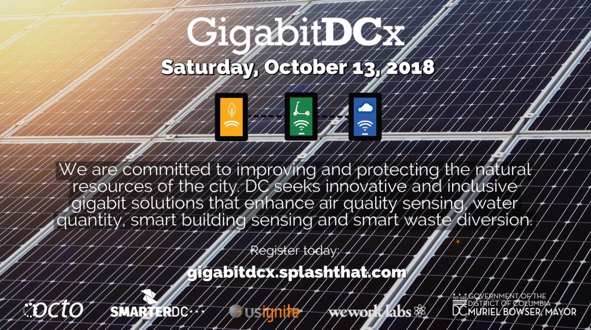 OCTODC's tweet photo. Hey #DC— It's not too late to sign-up and join us THIS SATURDAY (10/13) at the #GigabitDCx kickoff @WeWorklabs! We want to hear your innovative app ideas and win up to $34,000💡♻️ #DCTech #TechDC

📆 Sat. October 13
⏰ 10:30AM-12:30PM
📍 80 M STREET SE
🔗 https://t.co/w69hF7y8Ns https://t.co/zsmkliJpU4