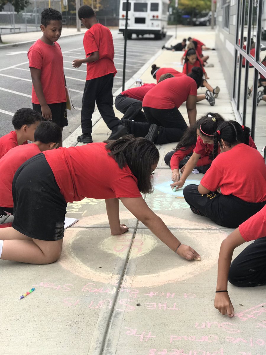 GuyonNicole's tweet image. Students in @CpFifth working on their solar system project bright and early @Community_Prep Each planet was carefully measured in AUs from the sun @principal_CP