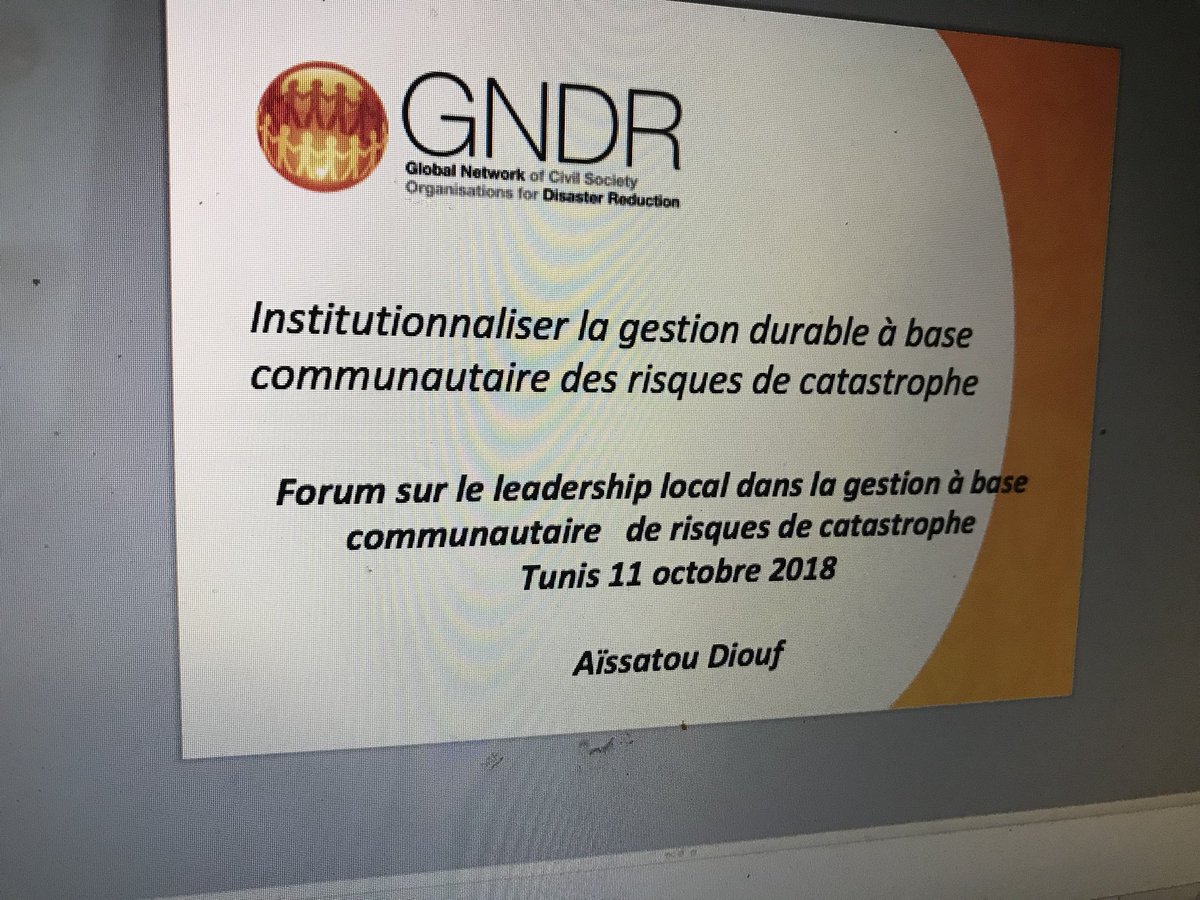 aissatou_diouf's tweet photo. Keys factors ingredients to sustain and institutionalized community Based Disaster Risk Management ( CBDRM) @globalnetworkdr #sideevent #AFAR2018 @endaenergylinks @endaenergylinks @EmmanuelSobel @KossiviAdessou https://t.co/sCwnhN5Cgb