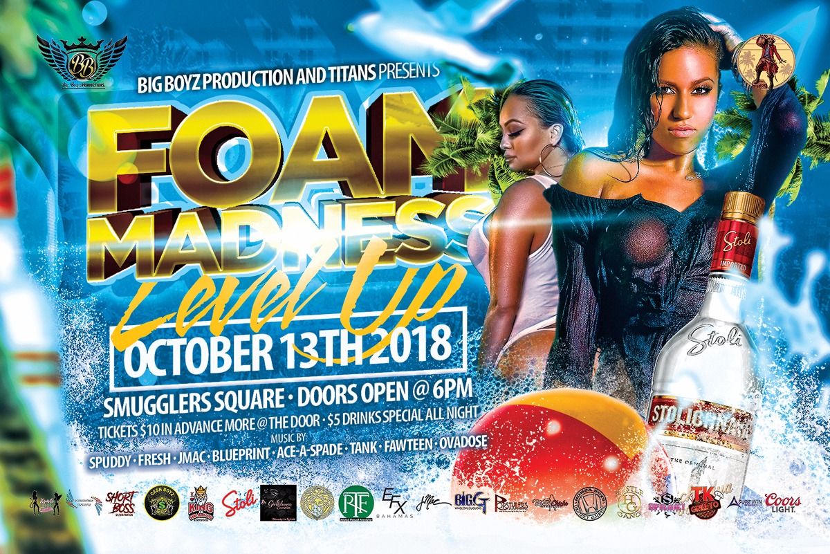 in_bahamas's tweet photo. Foam Maddness goes down this Saturday at Smugglers Square. Tickets are $10 in advance and $15 at the door. Level Up...
Hit the link for full details https://t.co/gG59vq9PJE

#onlyinthebahamas #242 #bahamas https://t.co/em60sUoi7c