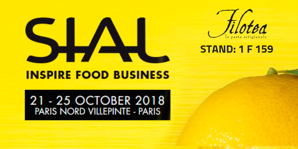 Dal 21 al 25 Ottobre a Parigi si terrà il SIAL, una delle più importanti fiere del settore FOOD ed ovviamente ci saremo anche noi.
Vienici a trovare al nostro stand (1 F 159).