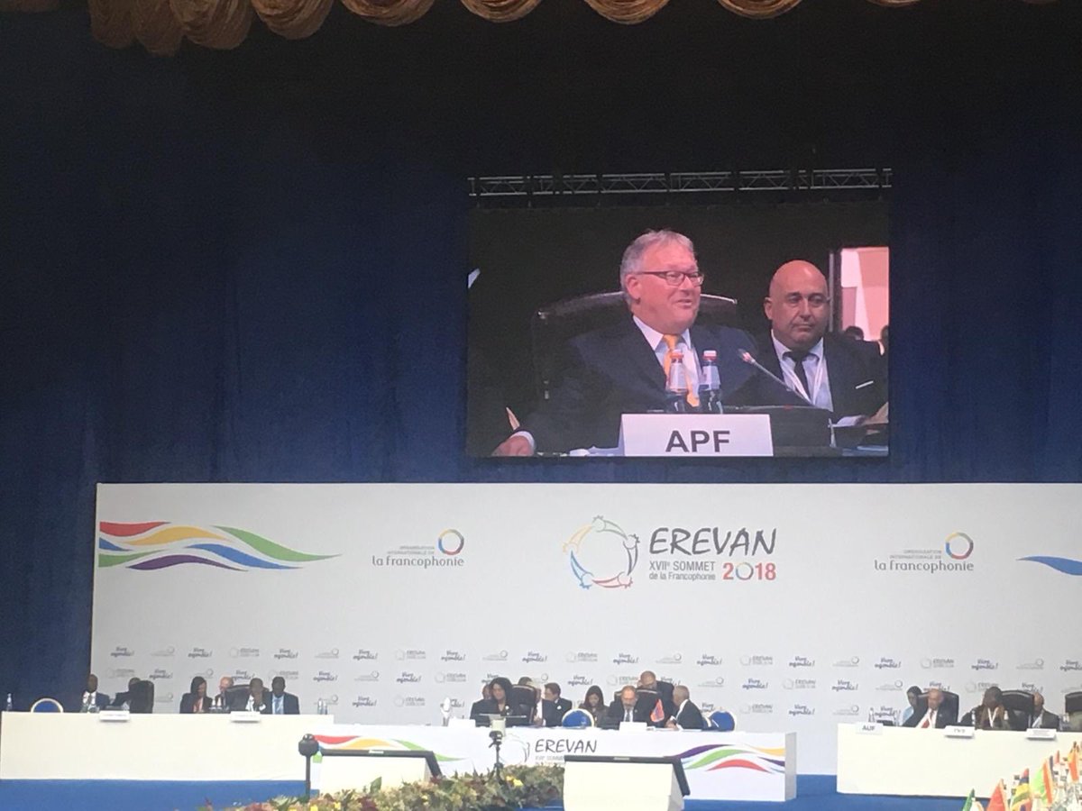 APFfrancophonie's tweet photo. Discours @PresidenceAPF pour présenter l’#Avis des #parlementaires sur le « Vivre ensemble »devant les Chefs d’Etat et de gouvernement @SommetEVN18 https://t.co/Hn0mNsYUXr