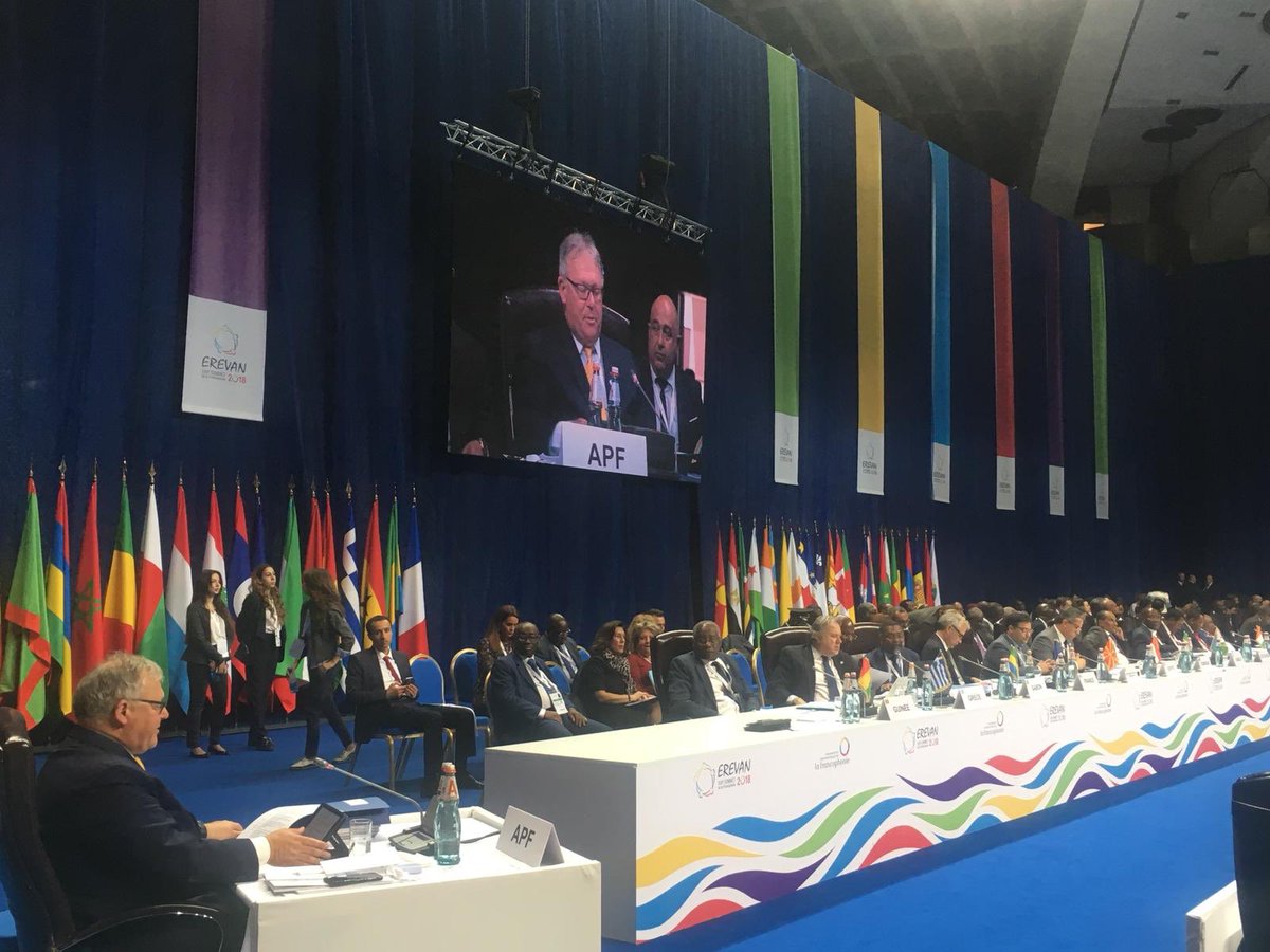 APFfrancophonie's tweet photo. Discours @PresidenceAPF pour présenter l’#Avis des #parlementaires sur le « Vivre ensemble »devant les Chefs d’Etat et de gouvernement @SommetEVN18 https://t.co/Hn0mNsYUXr