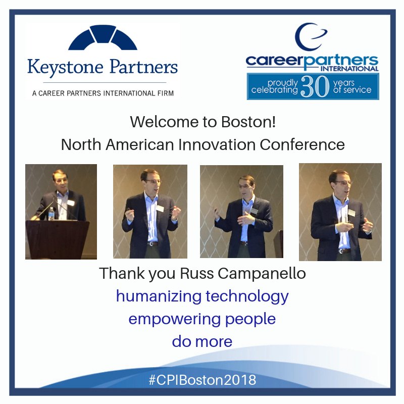 Humanizing technology <a href="/rcampanello/">rcampanello</a> #CPIBoston2018 <a href="/CPIWorld/">Career Partners International</a>