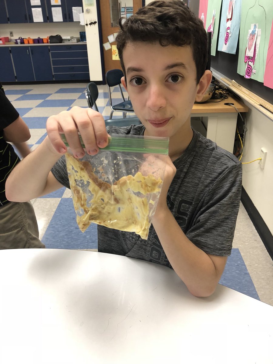 Check out the results of our experiment which mimicked the break down of food in the stomach!  #science #humanbody #handsonlearning