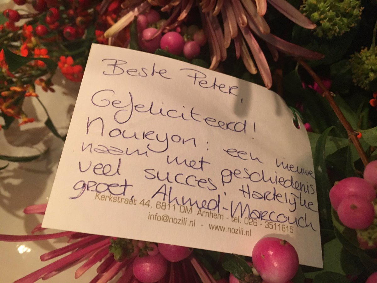 Namens alle Arnhemse #Nouryon medewerkers hartelijk dank <a href="/ahmedmarcouch/">Ahmed Marcouch</a> voor deze prachtige bos bloemen. Zeer gewaardeerd. #helloagain #nouryon