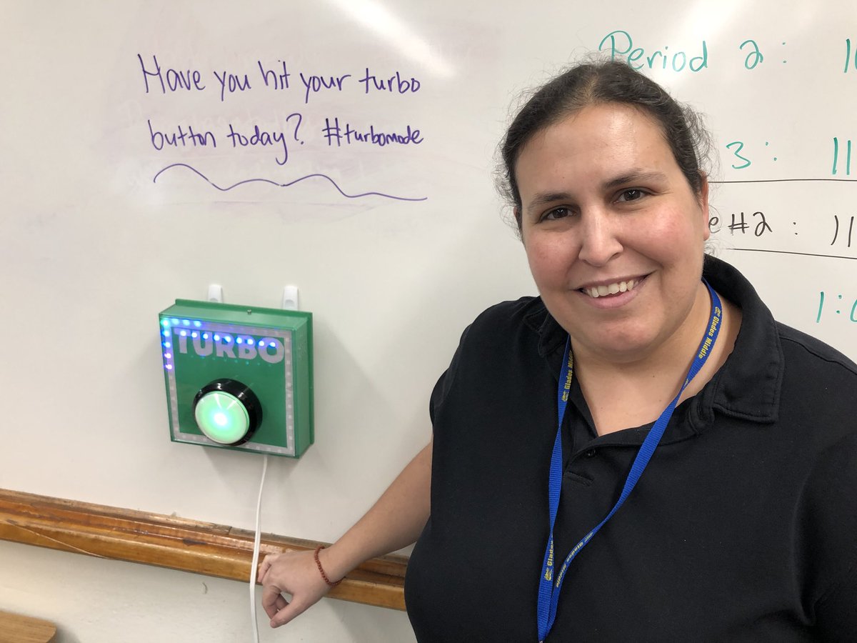 CwellsIrizarry's tweet photo. Look how creative the teachers are at @glades_gators! I saw @mawilearning everywhere here & I also hit a lot of homemade Turbo buttons. #PowerfulEducators! 🚀👀👍🏻💚 @MawiAsgedom https://t.co/s3ayJr66cp