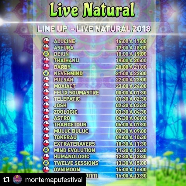 tokerauchile's tweet photo. Live Natural 2018 "Open Air"
DJ Tokerau - GOA DJ Set !!
21 octubre 09:00-10:30
π½ Ovnimoon Records π½
Aprovechen las ΓΊltimas preventas quedan pocas !!
#DJTokerau #TokerauChile #TokerauDJSet #LiveNatural2018 #MonteMapuCrew #MonteMapuFamily #Goa #OvnimoonRecords https://t.co/12gLQtJPMs