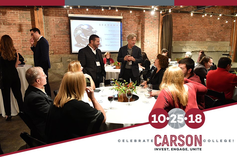 CarsonCollege's tweet photo. The countdown is on! Celebrate Carson College is only two weeks away. Hors d'oeuvres, hosted bar, wine wall, live auction and #CarsonCougs. What more could you ask for? Follow our event for more info: https://t.co/tvR9v2kmCf 

#GoCougs #CelebrateCarson https://t.co/TKFZH9BZZr