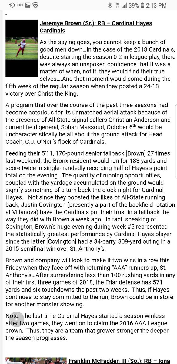 Jiba110's tweet photo. #TrustTheProcess #playeroftheweek feels good when your hard work gets recognized #blessed #itsuno only up from here @CoachJoe9 @CardinalHayes @COACH_ONEIL @CoachAmann #uphayes https://t.co/tx8eIIboFW