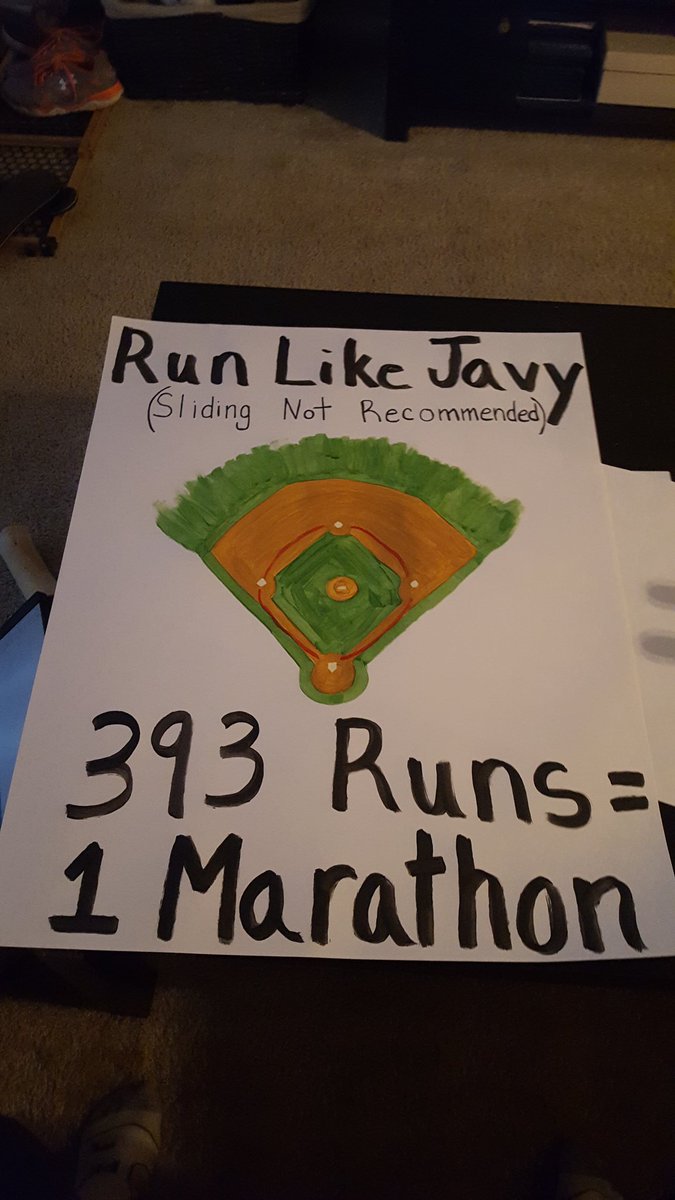 MSchroeder17's tweet photo. Hey @javy23baez and @Cubs check out this sign I made for the #ChicagoMarathon #marathonsign https://t.co/a7zOAIDDTE