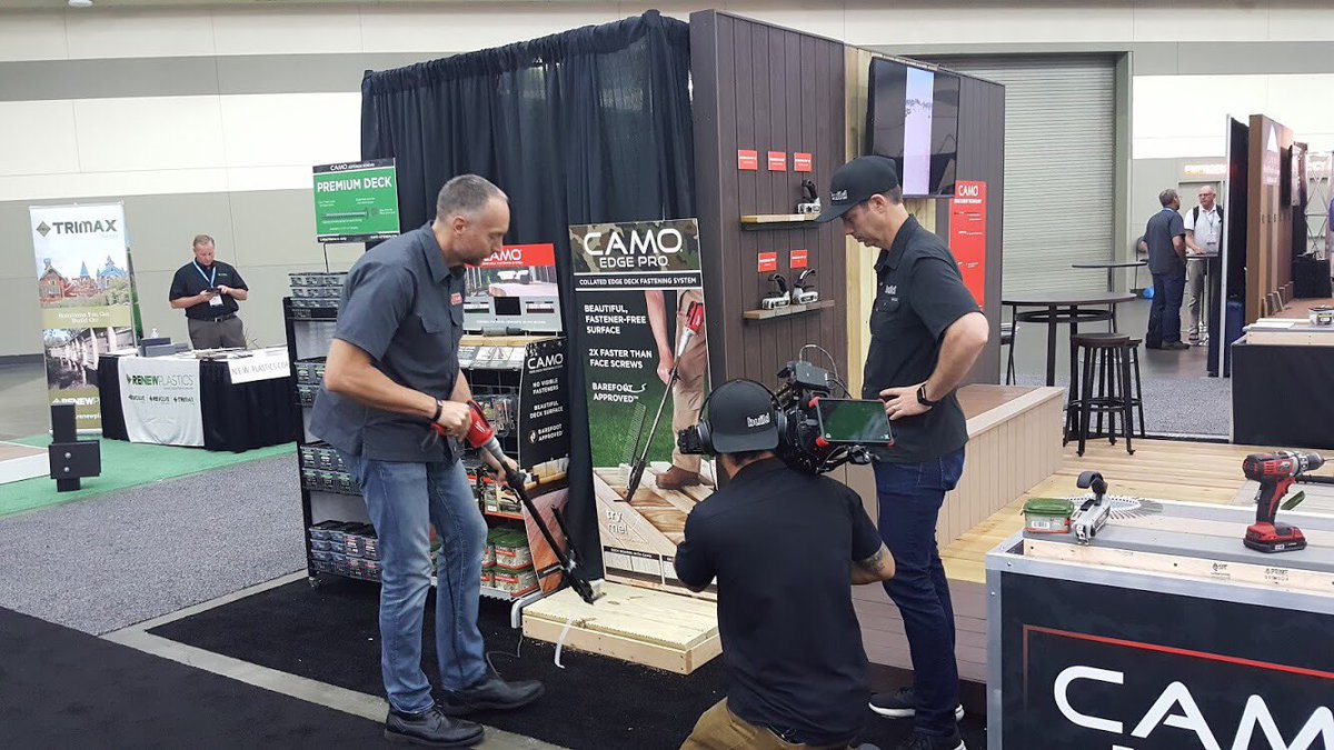 camofasteners's tweet photo. We would like to offer a heartfelt thank you to @MattRisinger and The Build Show for filming at our booth today! We were honored to share our products and new innovations with you! Your visit was one of the highlights of the show!
#camofasteners #thebuildshow #deckexpo2018 https://t.co/EmKrQ8KxsS