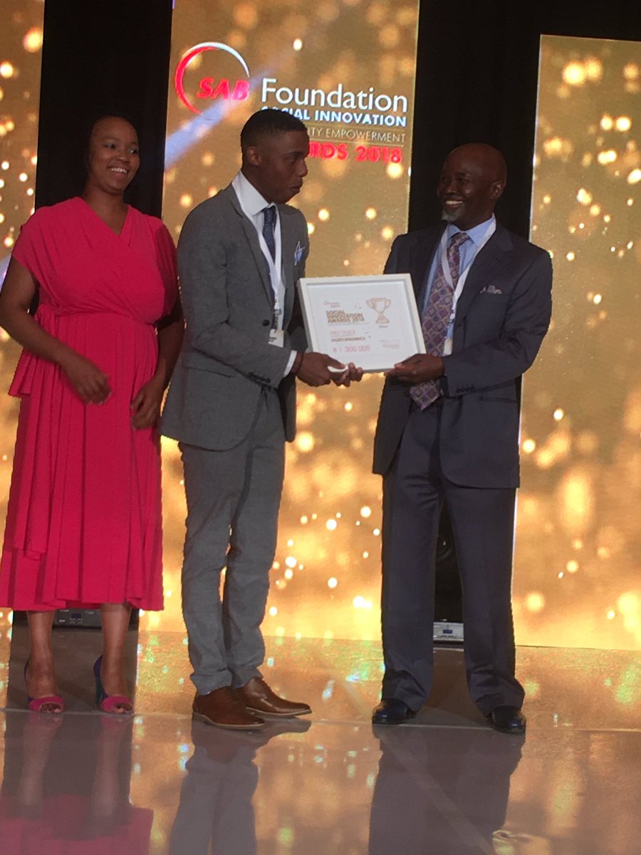 sabfoundationsa's tweet photo. Well done to #Hustlenomics for walking away with the first prize for the Social Innovation Award.
What a moment!!
#SABFSIA2018 #Ideas4Change https://t.co/mng6BhX93U