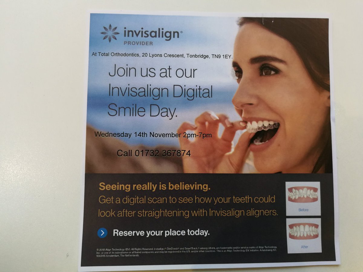 HuftonKelly's tweet photo. Join us for a free scan &amp; consultation at Total Orthodontics Tonbridge. Goody bags &amp; fizz included plus further offers on Wednesday 14th November 2-7. https://t.co/jUdUo0IOUW