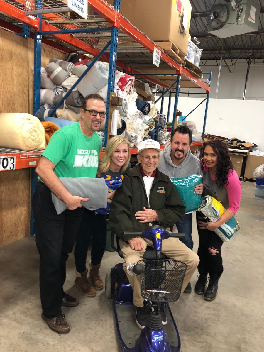 NemerFieger's tweet photo. That's a wrap on the taping for the 17th Annual @Subway #BlanketsforBridging! So much fun to spend time with @bridgingmn and @ChrisCarr102 Morning Show today. Get your blankets ready for donation on December 1. Thank you to @K102 &amp; @kare11 for your continued support! #FranRocks https://t.co/rQfOKig86i