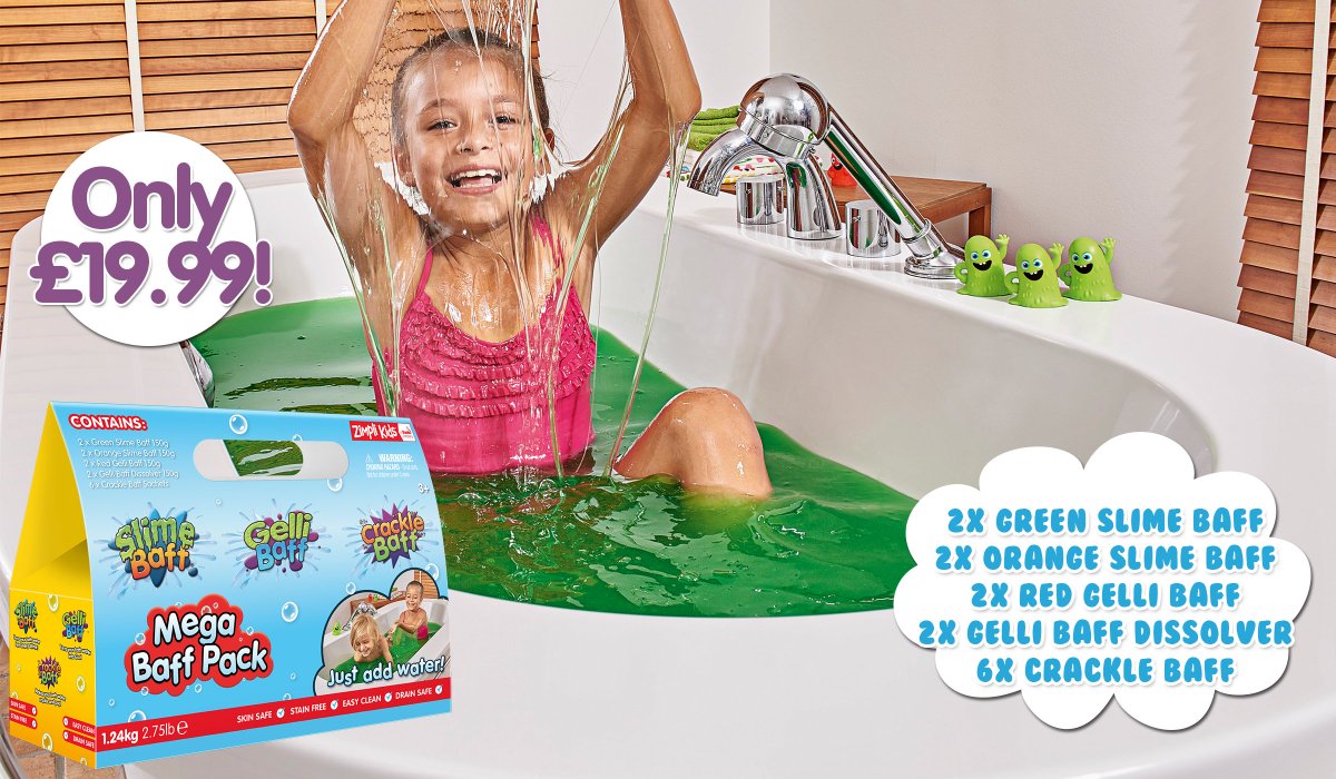 Zimplikids's tweet photo. With our Mega Baff Pack you can have fun with Gelli, Slime and Crakle Baff!
Enough for 12 fun bath times! https://t.co/vzSpyneMle

#slimebaff #gellibaff #cracklebaff #goo #slime #bathtime #megabaffpack https://t.co/pv9Xg7GXnr