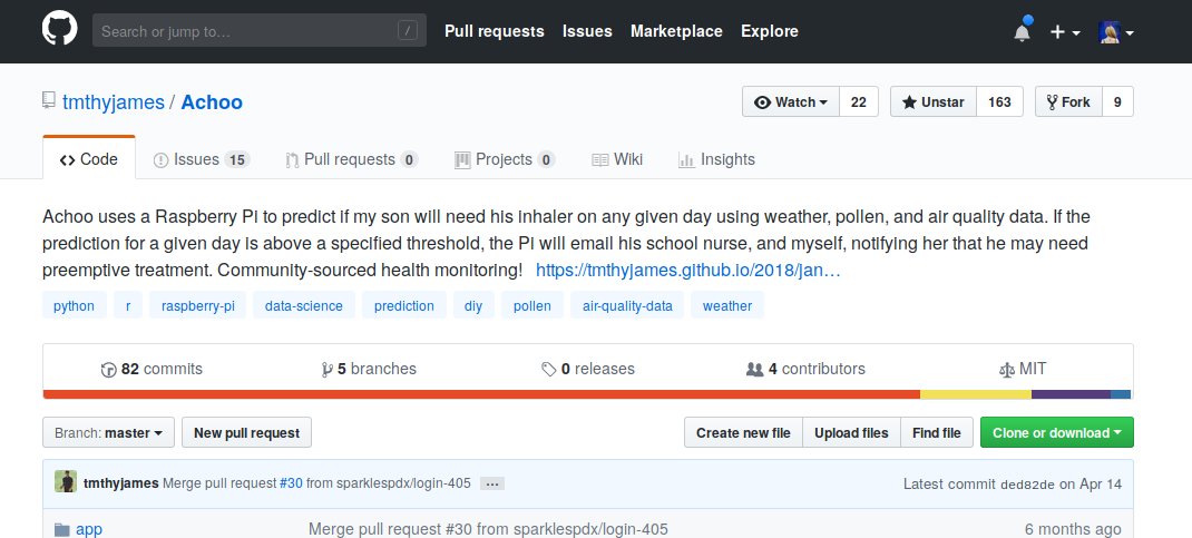 DynamicWebPaige's tweet image. Uses a @Raspberry_Pi to track when the creator&apos;s asthmatic son uses an inhaler; gets weather, pollen, &amp;amp; air quality data; then trains a model to predict when he&apos;ll need it.

If the prediction &amp;gt; 0.5, it notifies the school nurse that his son may need preemptive treatment that day.