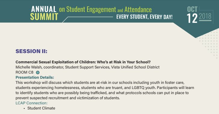 Our very own @MichelleVistaUn will be presenting at SDCOE's Annual Summit tomorrow.  If you're there, check it out!