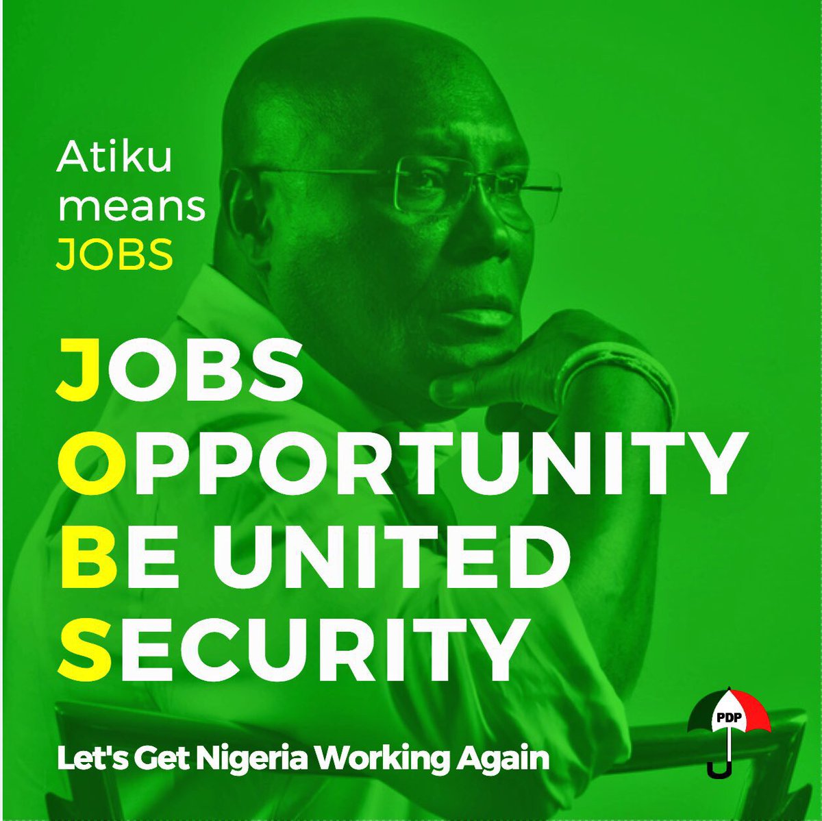 atiku's tweet photo. I thank Nigerians for their overwhelming support from every part of the nation since I became, by the grace of God, the candidate of the Peoples Democratic Party. This image succinctly and aptly captures what the Get Nigeria Working Again movement is all about. God bless Nigeria. https://t.co/Sdo0sa6OeF