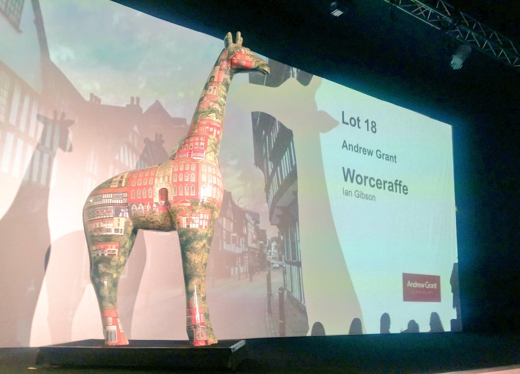 WarrensOfWorc's tweet photo. Next up is the delightful Worceraffe painted by @iangibsonart and sponsored by @AndrewGrantLLP has just been sold for £6,800! Absolutely fabulous! 

Thank you so much to everyone bidding tonight, helping us raise a tremendous amount for @StRichardsHosp #Build2020 Appeal https://t.co/Sg19nuIkV8