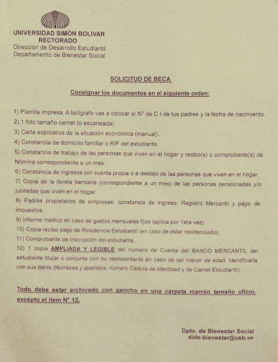 AsobecUSB's tweet image. #USBve Nuevo ingreso se extendió el proceso de solicitud de becas hasta el 17/10 para el acceso a la página web y hasta el 18/10 para la entrega de los requisitos. Si tienes inconvenientes para acceder a la pagina web pasa por DIDE