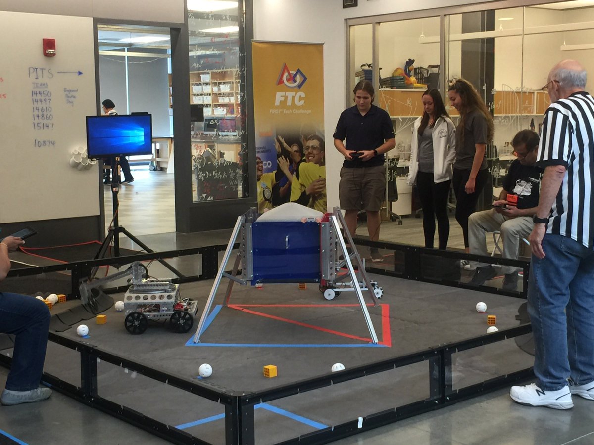 SRDSRebels's tweet photo. The robotics program @SRDS (#RoboRebels) is all systems GO! The program involves students in grades 7-12... just won first ever robotics match, against Don Bosco's Ironman team and aptly named big "Iron Man." Follow along to see FTC team #14450 as they work together and build! https://t.co/VccWunJH96