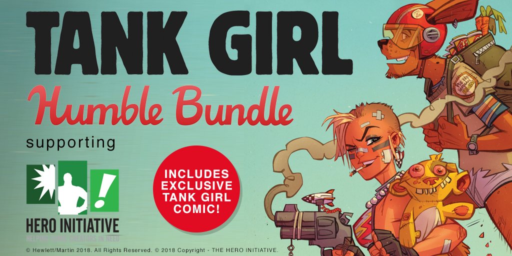 heroinitiative's tweet image. The Tank Girl 30th Anniversary @humble Bundle is here for two weeks, then GONE! GREAT work by @alienmartian23 @pjbond @jimmahfood @blitzcadet @chriswahl73 @warwickjc @jontofski &amp;amp; MORE! Spend just $1 or more to get GREAT digital comics you KEEP! Go NOW: humblebundle.com/books/tank-gir…
