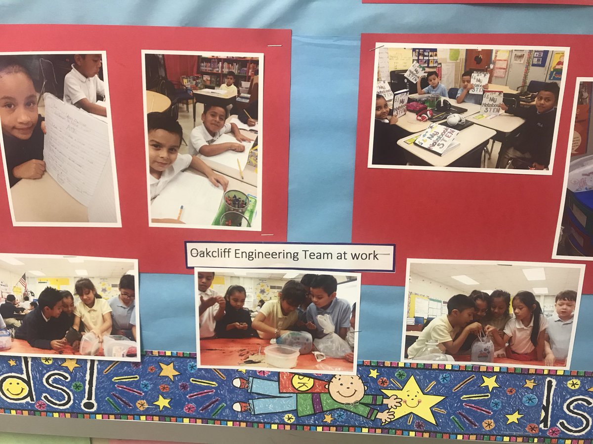 OakcliffEagle1's tweet photo. While checking in on everyone, I just HAD to capture evidence of these great bulletin boards with student work and teacher commentary!! Way to go Oakcliff! #modeltheexpectation #studentfeedback @DCSDSTEM https://t.co/ociH0V61Tl