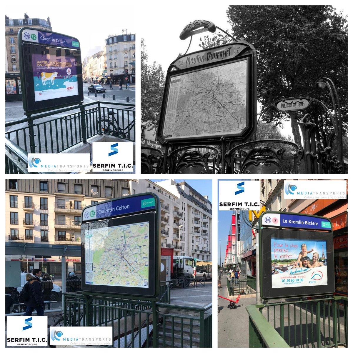 <a href="/SerfimTIC/">SERFIM T.I.C.</a> a réalisé la conception et production des nouveaux mobiliers 1m² déroulant ENTRÉE DE MÉTRO PARIS pour son client MEDIATRANSPORTS
Remplacement des cadres historiques de la @GroupeRATP à Paris
Faces plans du réseau et faces publicitaires