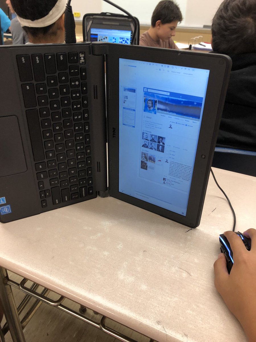 DerekTranchina's tweet photo. Not your typical research project! 8th graders in Mrs. Fischer’s Italian class are using google slides to make fake Facebook pages for famous Italians from History #GoogleEDU #fuggetaboutit https://t.co/VtCTxW7CVV