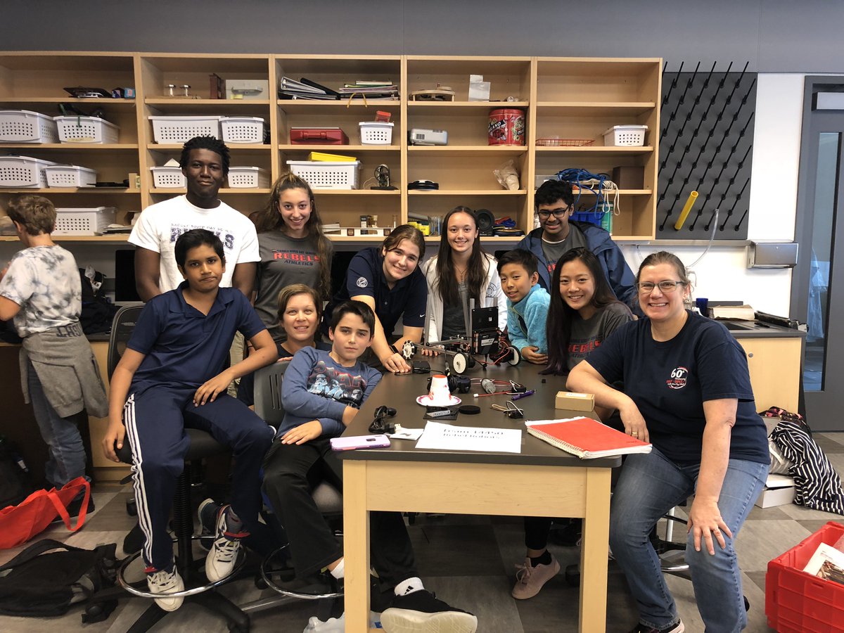 SRDSRebels's tweet photo. The robotics program @SRDS (#RoboRebels) is all systems GO! The program involves students in grades 7-12... just won first ever robotics match, against Don Bosco's Ironman team and aptly named big "Iron Man." Follow along to see FTC team #14450 as they work together and build! https://t.co/VccWunJH96